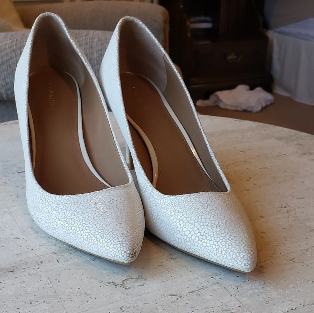 Calvin Klein white heels